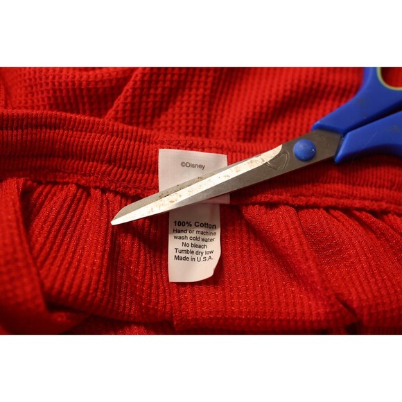 Vintage Disney Y2K Millennium Cast Member Red Thermal 2 Piece Pajama Set XXL - Picture 9 of 16